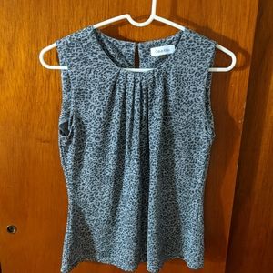 Calvin Klein animal print gunmetal silver  party blouse